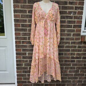 NWT CEIBON Size Small Pink Floral Long Sleeve Dress Boho Western Magical Whimsy